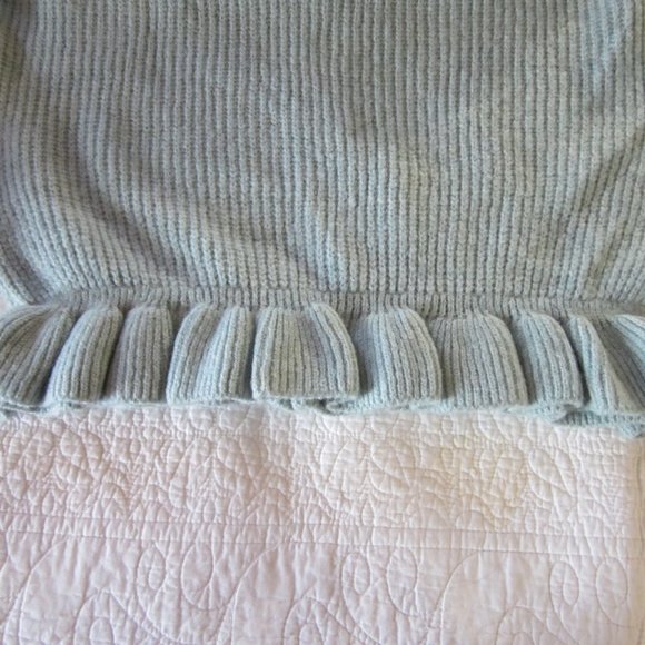Topshop Sweater 14 Frill Ruffle Mock Neck Mint Blue NWOT - Picture 5 of 8